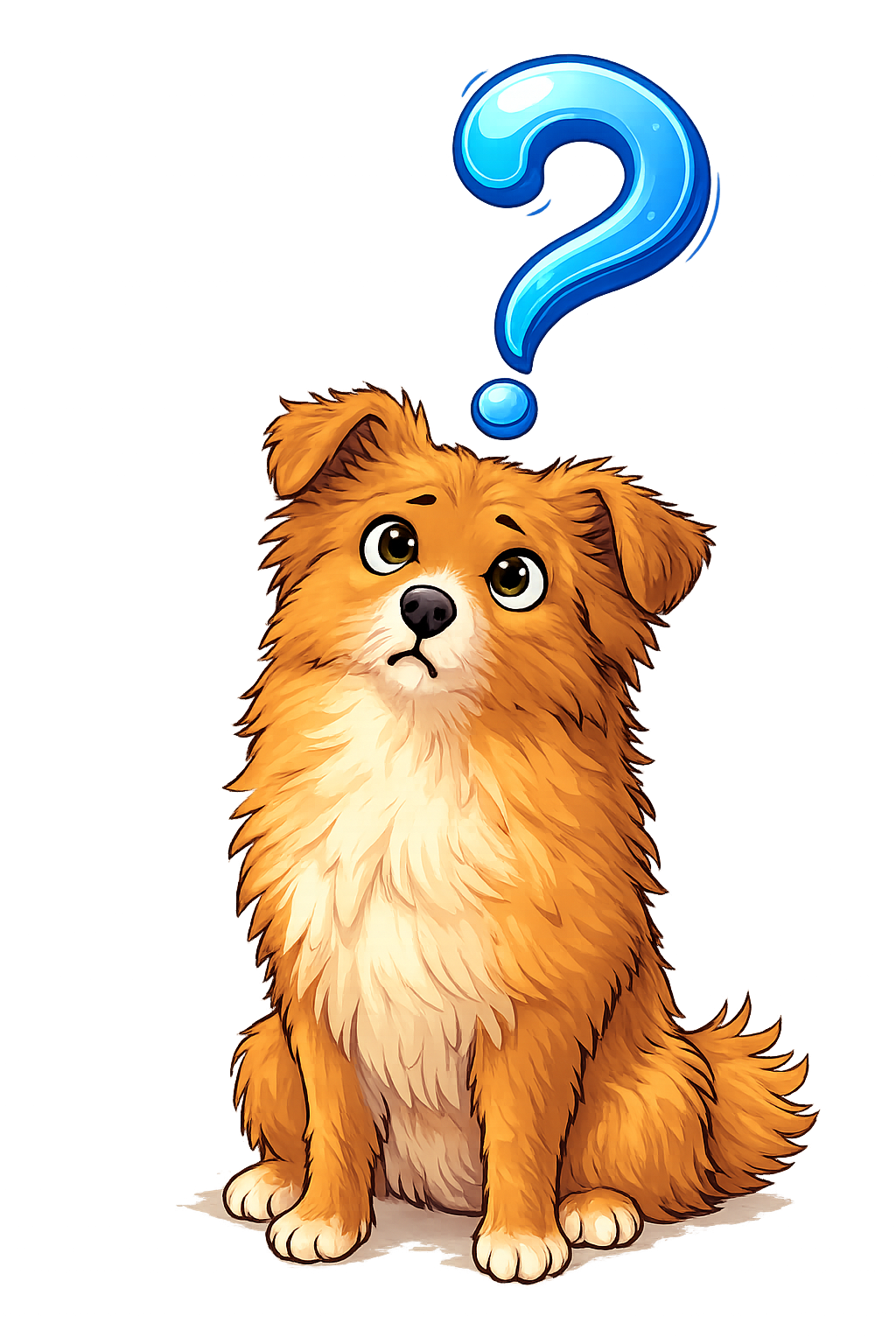 Chien avec un point d'interrogation